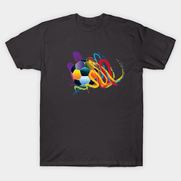 Soccer Ball with Brush Strokes T-Shirt by AnnArtshock